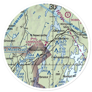 Labrador Landing Seaplane Base (74ME) VFR Sectional Sticker (20 mile)