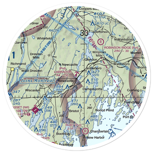 Labrador Landing Seaplane Base (74ME) VFR Sectional Sticker (30 mile)