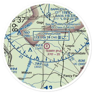 Terry Field (74KY) VFR Sectional Sticker (20 mile)