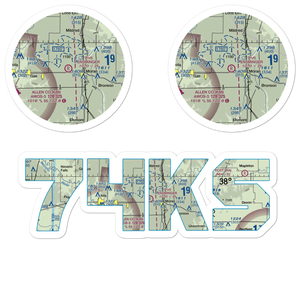 Ensminger Airport (74KS) VFR Sectional Sticker Pack