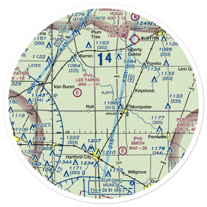 Tucker Farms Airport (74IN) VFR Sectional Sticker (30 mile)