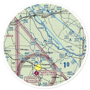 Bowens Mill Christian Center Airport (74GA) VFR Sectional Sticker (30 mile)