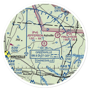 Jefferson Landings Airport (74FL) VFR Sectional Sticker (20 mile)