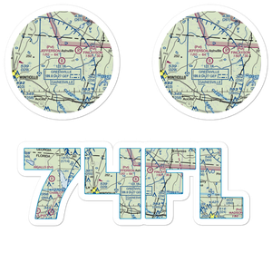 Jefferson Landings Airport (74FL) VFR Sectional Sticker Pack