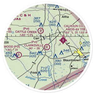 Clarksville Airport (74FD) VFR Sectional Sticker (20 mile)
