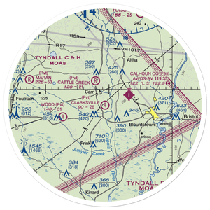Clarksville Airport (74FD) VFR Sectional Sticker (30 mile)