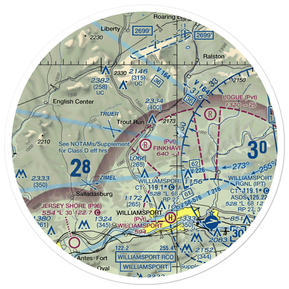 Finkhaven Airport (73PN) VFR Sectional Sticker (30 mile) 