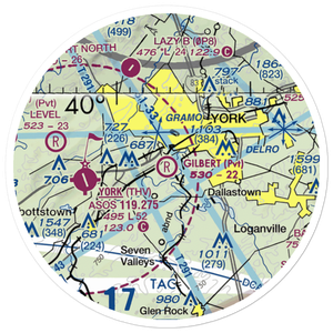 Gilbert Airport (73PA) VFR Sectional Sticker (20 mile)