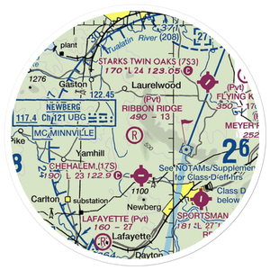 Ribbon Ridge Airport (73OR) VFR Sectional Sticker (20 mile)