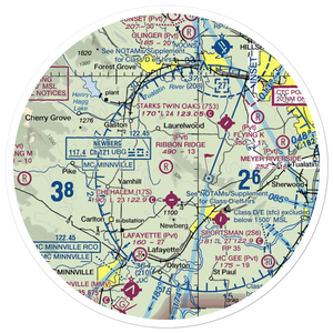 Ribbon Ridge Airport (73OR) VFR Sectional Sticker (30 mile)