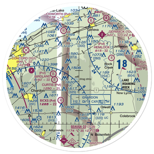 Thompson Drag Raceway Airport (73OH) VFR Sectional Sticker (30 mile)