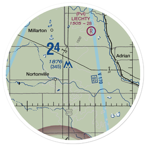 M Heart Ranch Airport (73ND) VFR Sectional Sticker (20 mile)