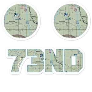 M Heart Ranch Airport (73ND) VFR Sectional Sticker Pack