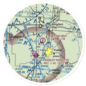 Sky-Go Farms Airport (73MU) VFR Sectional Sticker (20 mile)