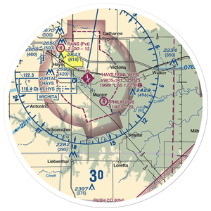 Philip Ranch Airport (73KS) VFR Sectional Sticker (30 mile)