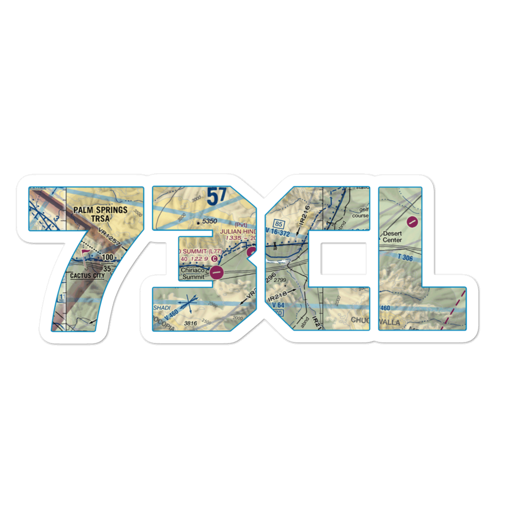 Julian Hinds Pump Plant Airstrip (73CL) VFR Sectional Sticker 