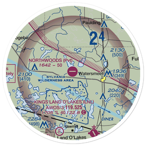 Northwoods Airport (72MI) VFR Sectional Sticker (20 mile)