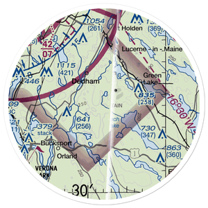 Philbrick Mountain Airport (72ME) VFR Sectional Sticker (20 mile)
