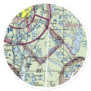 Philbrick Mountain Airport (72ME) VFR Sectional Sticker (30 mile)