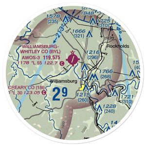 Carr Airport (72KY) VFR Sectional Sticker (20 mile)