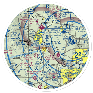 Mount Muncie Airport (72KS) VFR Sectional Sticker (30 mile)