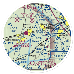 Wiley Updike Airport (72IS) VFR Sectional Sticker (20 mile)