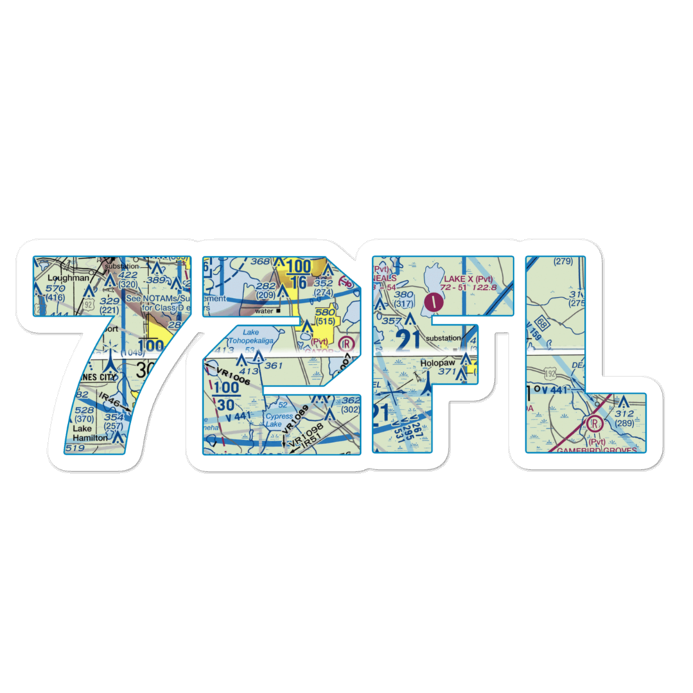 Gator Airpark (72FL) VFR Sectional Sticker 