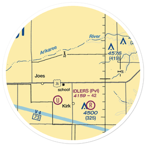 Idler Bro's Airport (72CO) VFR Sectional Sticker (20 mile)