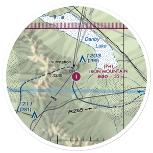 Iron Mountain Pumping Plant Airport (72CL) VFR Sectional Sticker (20 mile)