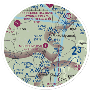 Moursund Ranch Airport (71TE) VFR Sectional Sticker (20 mile)