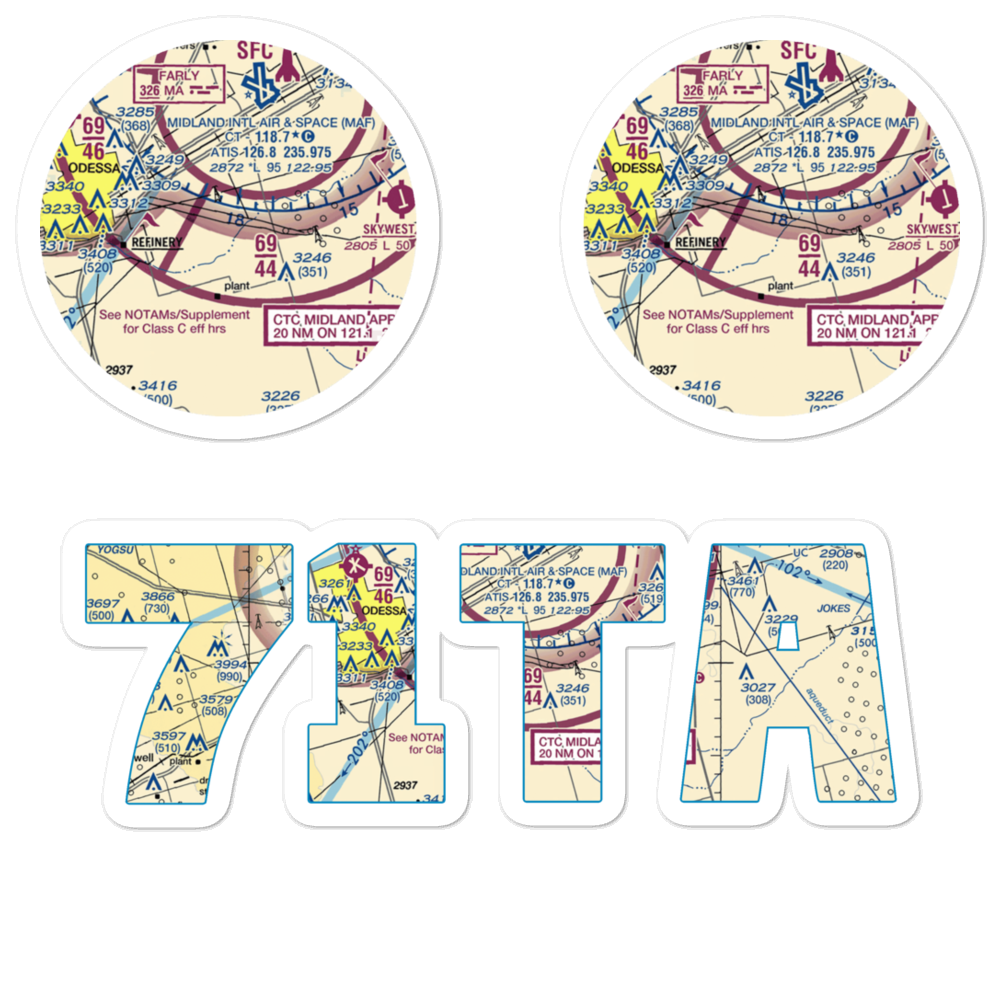 Bates Field (71TA) VFR Sectional Sticker Pack 