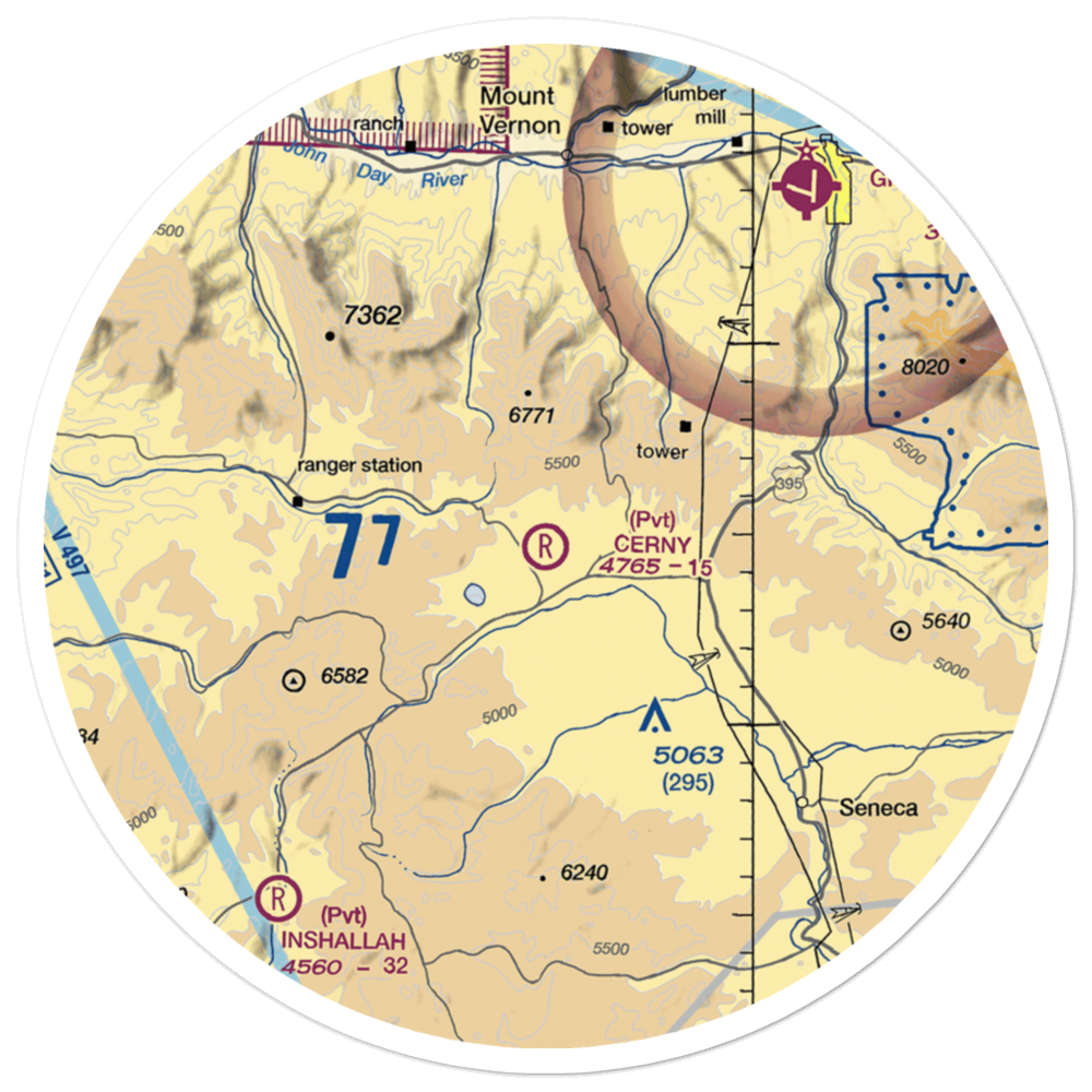 Cerny Airport (71OR) VFR Sectional Sticker (30 mile) 