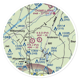 K & D Airport (71NC) VFR Sectional Sticker (20 mile)
