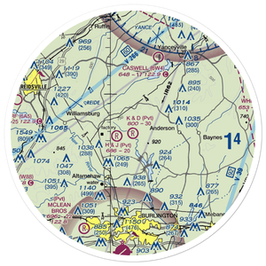 K & D Airport (71NC) VFR Sectional Sticker (30 mile)