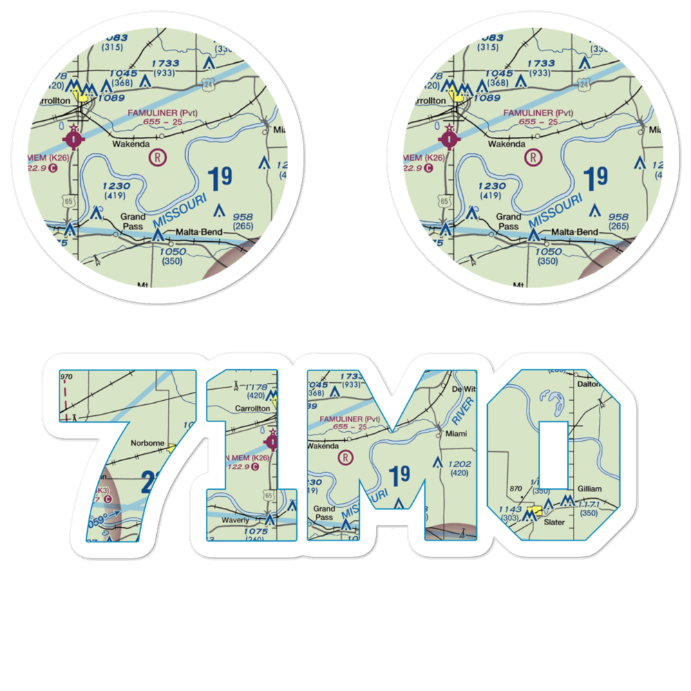 Famuliner Farms Airport (71MO) VFR Sectional Sticker Pack 