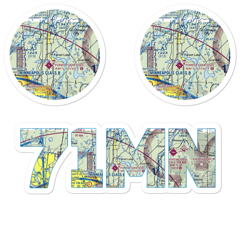 Mattison's Seaplane Base (71MN) VFR Sectional Sticker Pack 