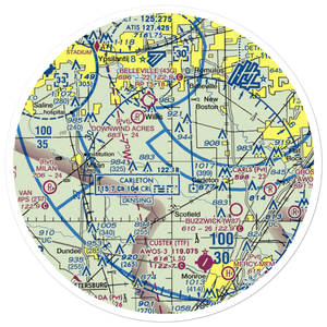 Belleville (Johnston) Airport (71MI) VFR Sectional Sticker (30 mile)