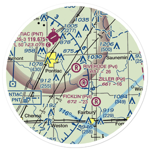 Riverode Farms Airport (71LL) VFR Sectional Sticker (20 mile)