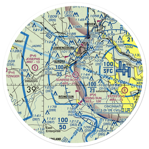 Sunrise Acres Airport (71KY) VFR Sectional Sticker (30 mile)
