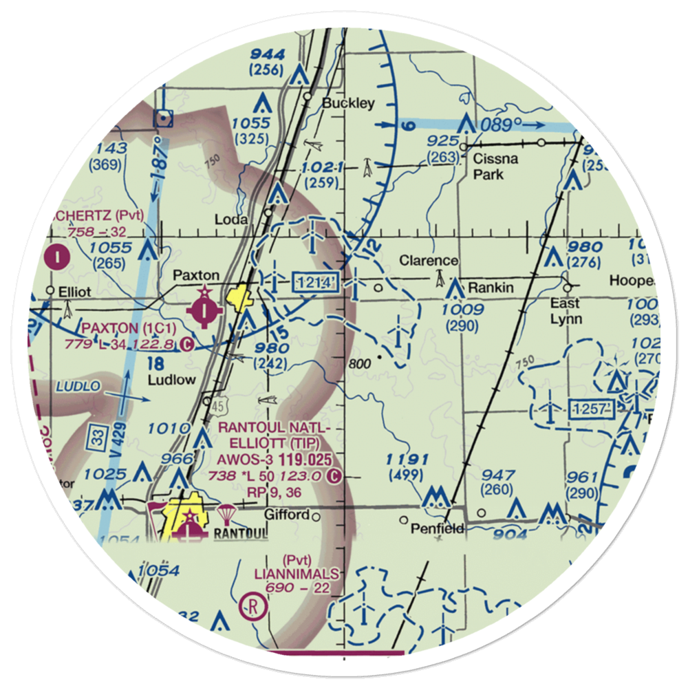 Ted's Place Airport (71IS) VFR Sectional Sticker (30 mile) 