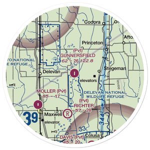 Gunnersfield Ranch Airport (71CL) VFR Sectional Sticker (20 mile)