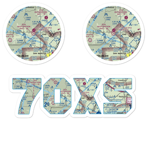Restoration Ranch Airport (70XS) VFR Sectional Sticker Pack