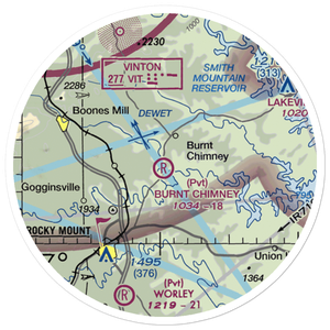 Burnt Chimney Airport (70VA) VFR Sectional Sticker (20 mile)