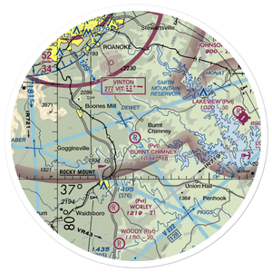 Burnt Chimney Airport (70VA) VFR Sectional Sticker (30 mile)