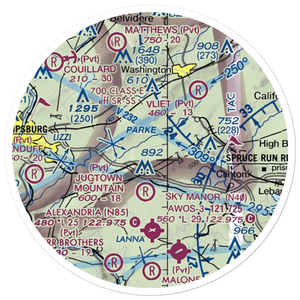 Parker Airport (70NJ) VFR Sectional Sticker (20 mile)