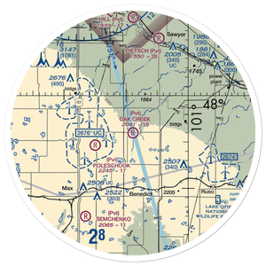 Oak Creek Airport (70ND) VFR Sectional Sticker (30 mile)
