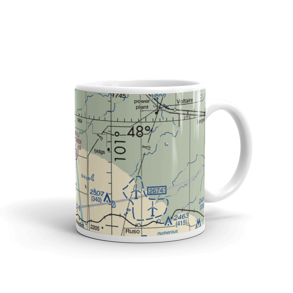 Oak Creek Airport (70ND) VFR Sectional  Mug 