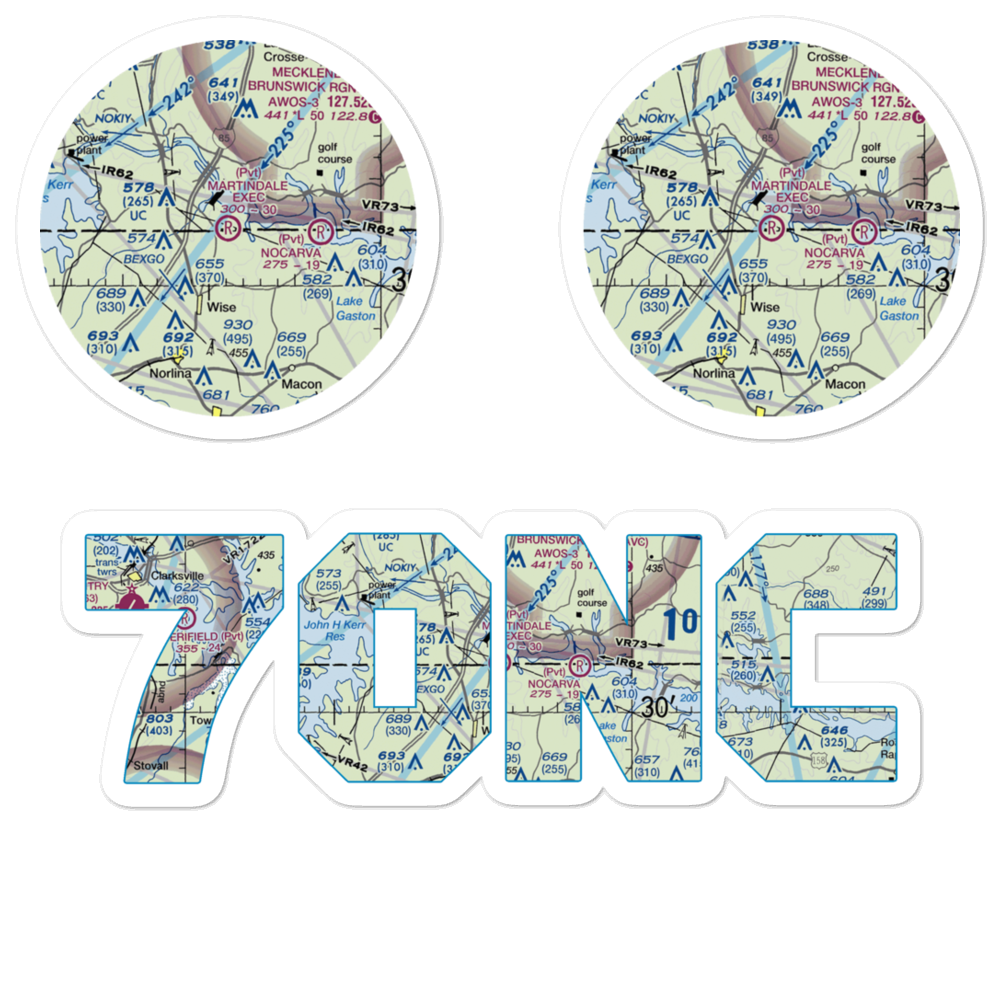 Martindale Executive Airpark (70NC) VFR Sectional Sticker Pack 