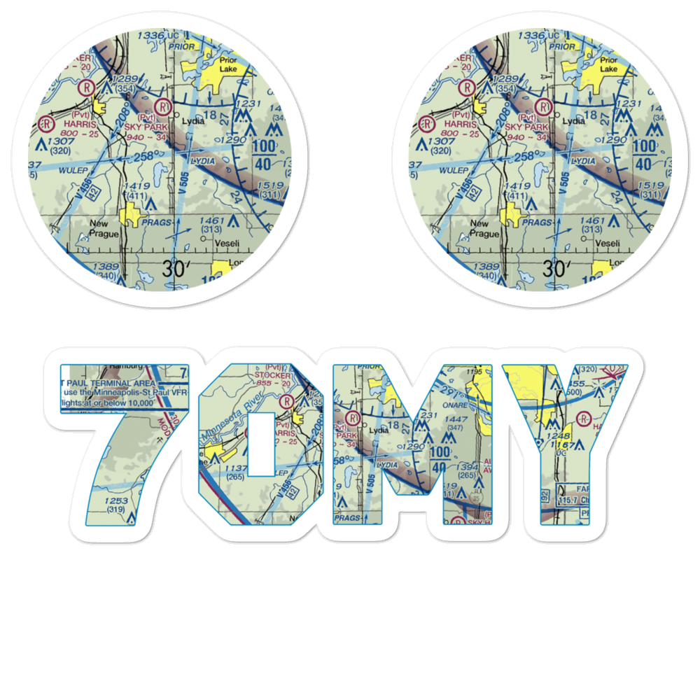 Loon Lane Seaplane Base (70MY) VFR Sectional Sticker Pack 