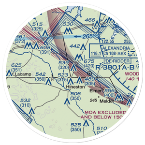 Roland Airport (70LA) VFR Sectional Sticker (20 mile)